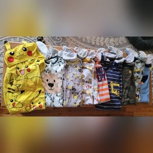 Lot of 4T fleece footed pajamas